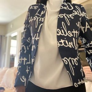 Printed Navy Blazer